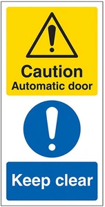 Automatic Door Power Assisted Door Caution Sign Self Adhesive Vinyl Sticker