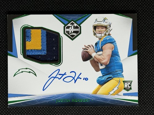2020 Panini Limited Football Justin Herbert Rookie 2025 White Box Auto #1/1