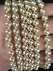 6 x Vintage New Old Stock 8mm Faux Pearl 30" Necklace Lot / Costume Jewelry