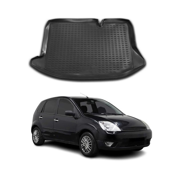 Kofferraummatte Kofferraumwanne FüR Ford Fiesta 2001-2008 Gummi TPE Schwarz-image