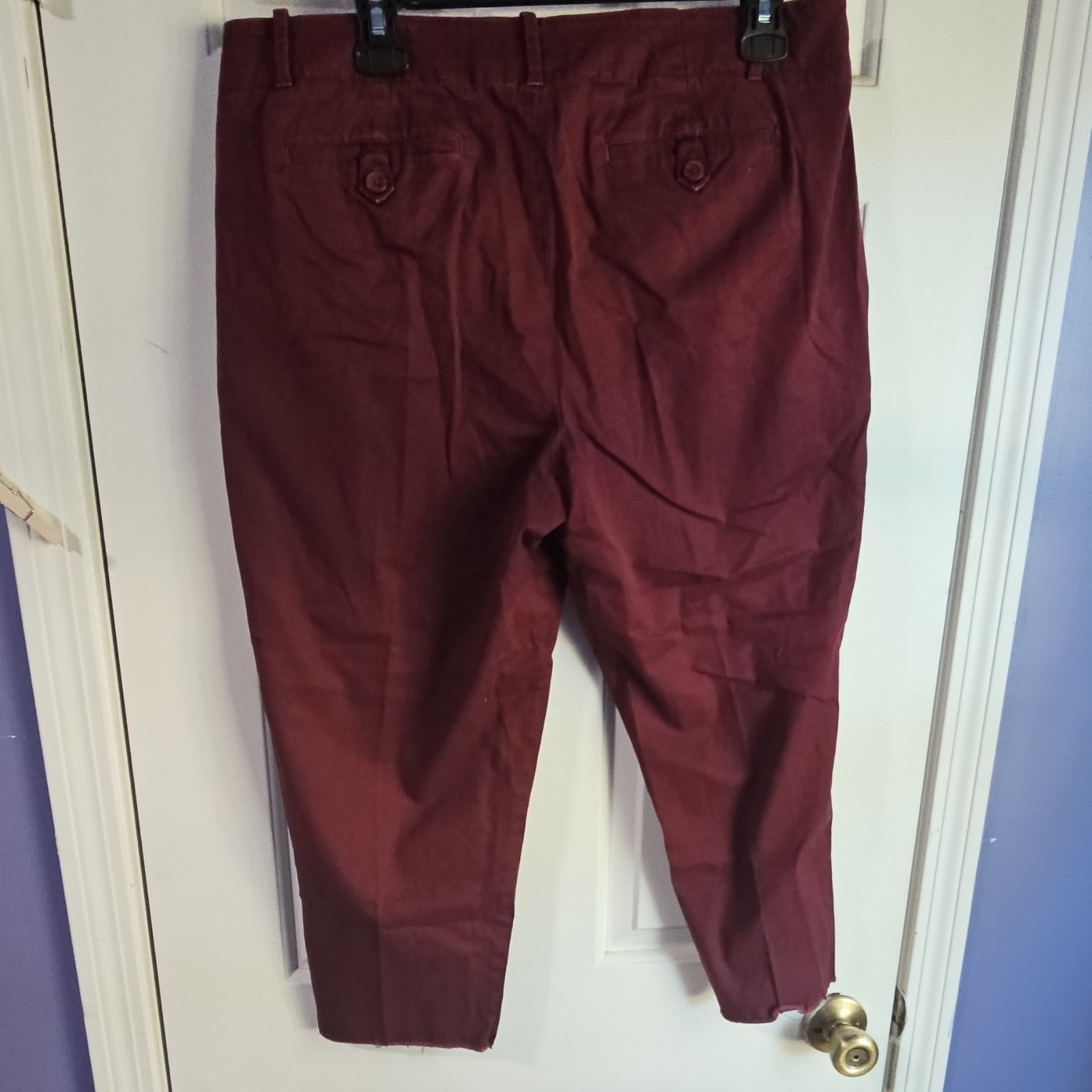 Talbots Women's Solid Burgundy Button Zip Flat Fr… - image 2