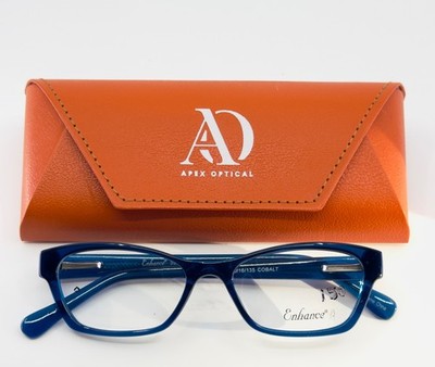 ENHANCE 3903 COBALT Blue Womens Semi Cat Eye Full Rim Eyeglasses 49-16-135 B:30