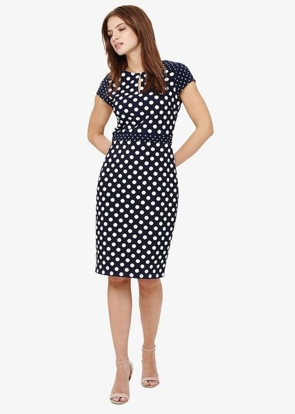 Women Phase Eight Dress Navy Polyester 36 #CCIY