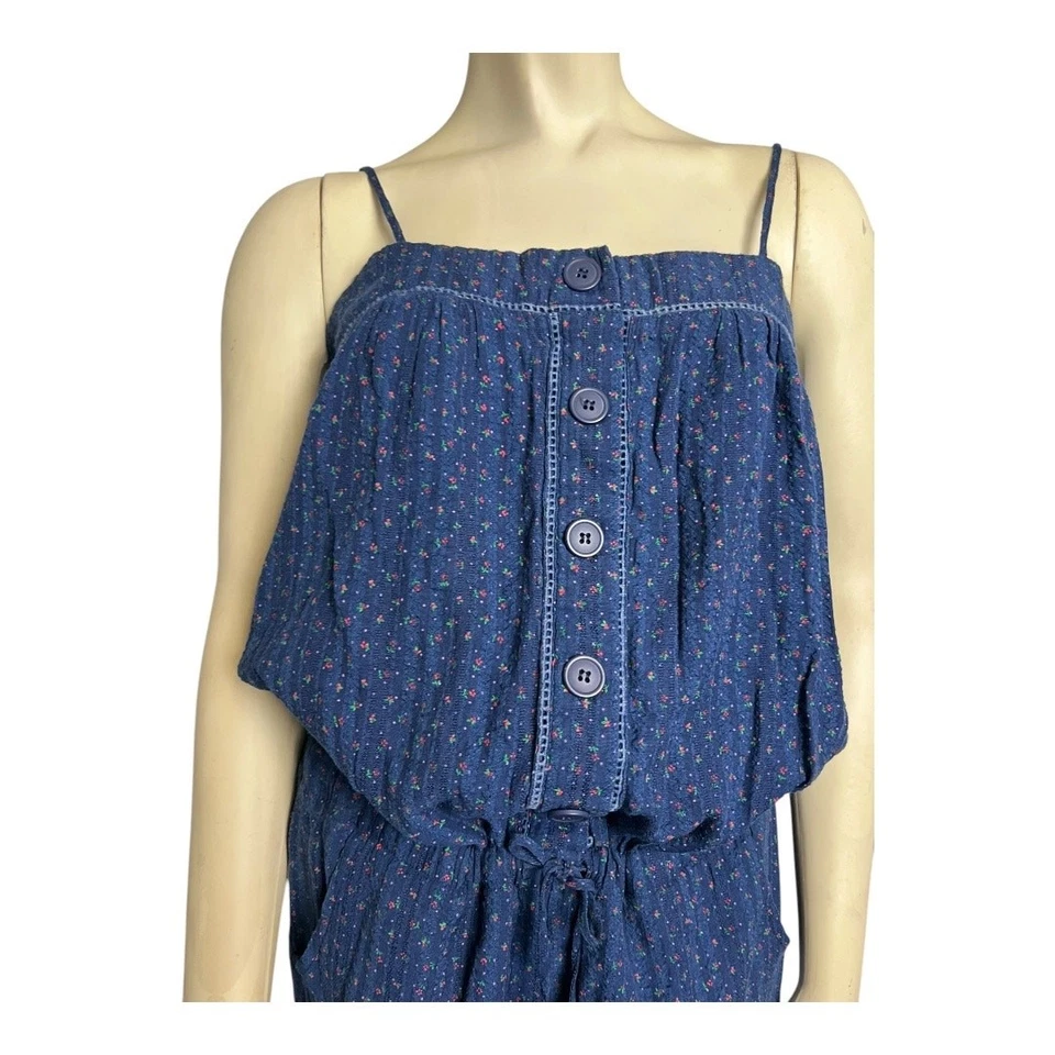 Mameluco Flying Tomato Floral Sin Mangas Azul Para Mujer Talla M Informal Boho Verano Foto 3 de 4