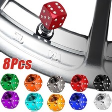 4x Aluminum Dice Tire Valve Caps Dustproof Stem Covers For Car Truck Moto Bike 4x Aluminum Dice Tire Valve Caps Dustproof Stem Covers For Car Truck Moto Bike