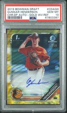 Gunnar Henderson 2019 Bowman Chrome 1st Auto Gold Wv Refractor /50 #CDAGH PSA 10