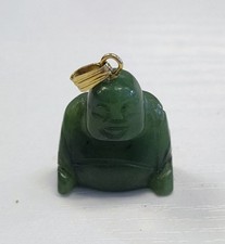 Jade Happy BUDDHA Pendant Vintage 