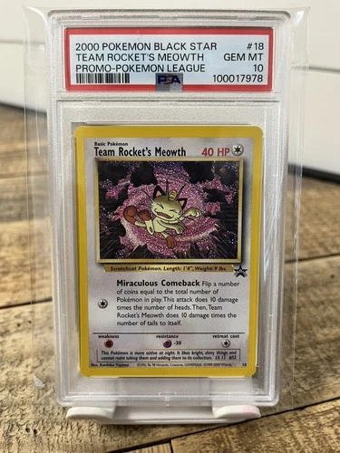 Team Rocket's Meowth 18/53 Wotc Promo Regular PSA 10