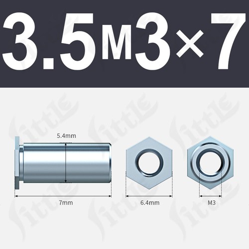 Metric Zinc Steel Hexagon Rivnut Rivet Stud Nuts Through-Hole M2 M3 M4 M5 M6 M8 - Foto 55 di 137