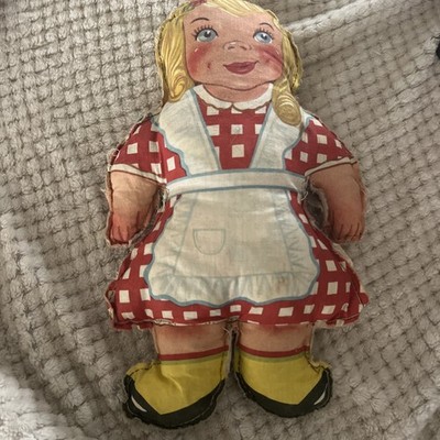 Vintage Stoff Werbung Puppe 12'' Gretchen Kokos Weizen & Wunder Mais Schneiden & Nähen