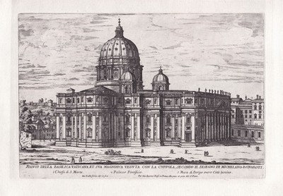 Basilica Papale Di San Pietro Vatican Roma Rome Falda Copperplate Engraving 1665