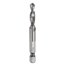 Combination Drill & Tap Bit Metric M6 x 1 Thread 1/4" Hex Shank Machine Taps