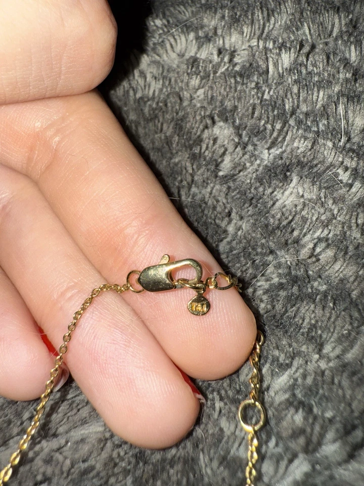 anthropologie X Tai Rittichai Jewelry Gray Stone Halo Circle Necklace Gold - Image 3 of 3