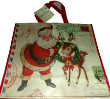 CHRISTMAS~Reusable Tote Bag 20" X 18" X 8" POSTCARD FROM THE NORTH POLE