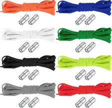 8 Pairs No Tie Elastic Shoe Laces with Metal Capsule Lock for Kids, Adults  Eld