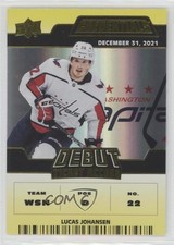 2022 Upper Deck Credentials Debut Ticket Access Yellow Lucas Johansen #122 2u9