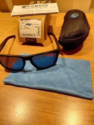 Costa Del Mar 6S9008 Mens Spearo Square Sunglasses Blackout, Blue Mirror 580P 56