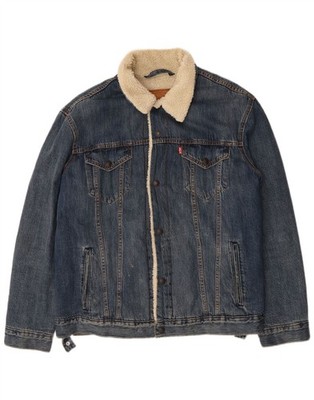 Levi's Herren Sherpa Jeansjacke UK 42 XL Blau Baumwolle DX14