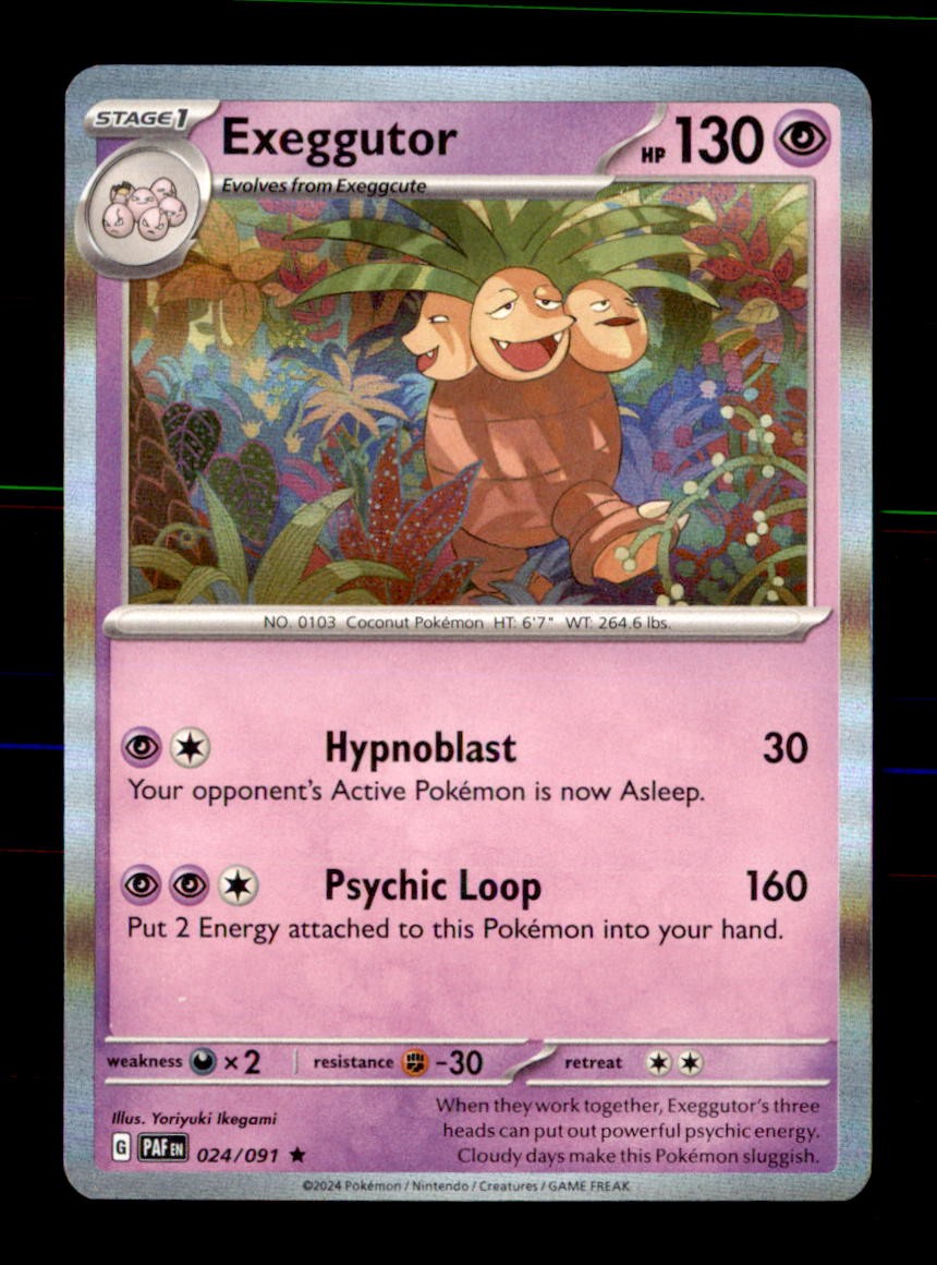 Exeggutor 024/091 Rare Paldean Fates Pokemon Holo Near Mint