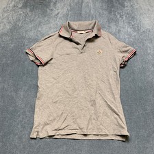 Moncler Polo Shirt Mens Gray Medium Wash Performance Tennis Golf Sportswear