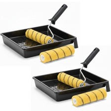 9" Twin Paint Roller Sleeve Set With Tray & Frame 4 Pieces Medium Pile Set