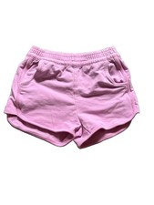 Hanna Andersson Pink Sweat Shorts Organic Cotton Stretch Girls Size 6-7 Pockets
