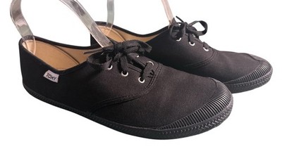 Genuine African-made Tomy Takkies Sneakers Low Top Canvas Lace-Up SZ 6 Black