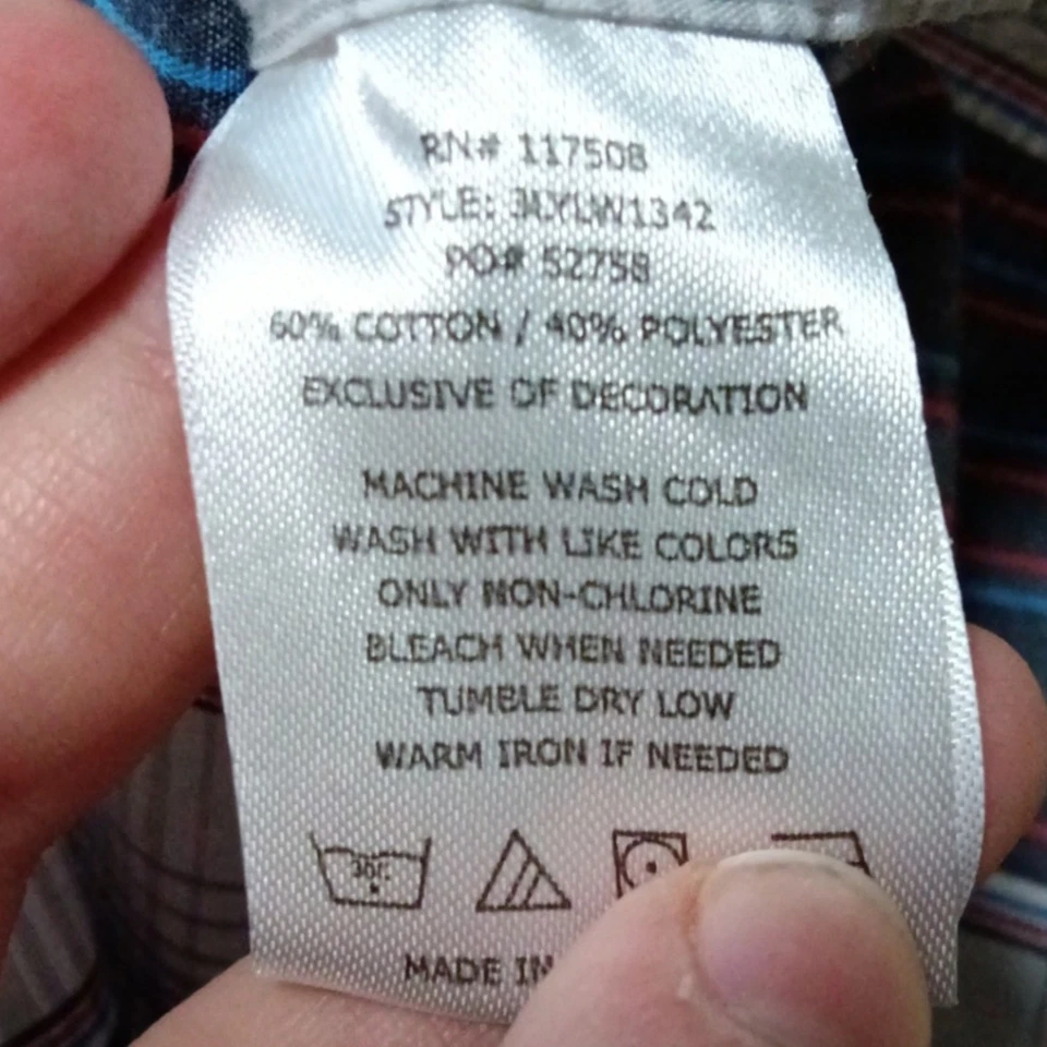 Vaquero occidental manga larga a presión perla a cuadros azul blanco Levi's Foto 3 de 4