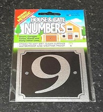 Brushed Metallic House & Gate Door, Garage, Bin, Shed Numbers. Number 9 Silver