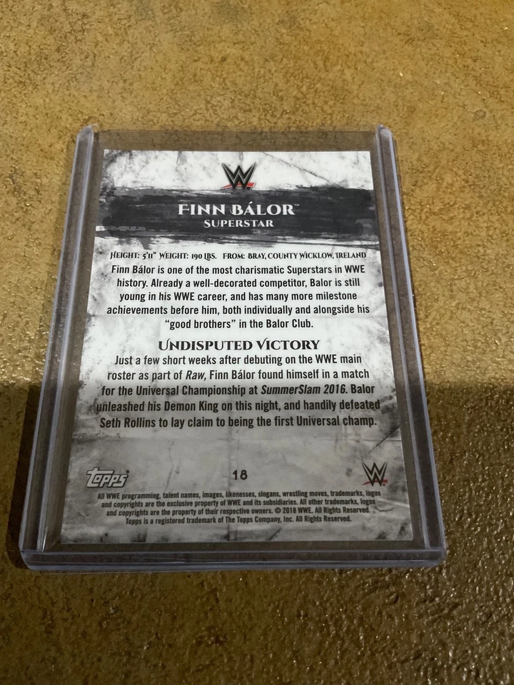 2018 Topps WWE Undisputed Rare Gold Parallel Serial #7/10 Finn Balor - Image 2 of 2