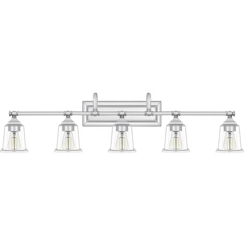Quoizel NLC8605 Nicholas 5 Light 42"W Bathroom Vanity Light - Nickel - Picture 7 of 12