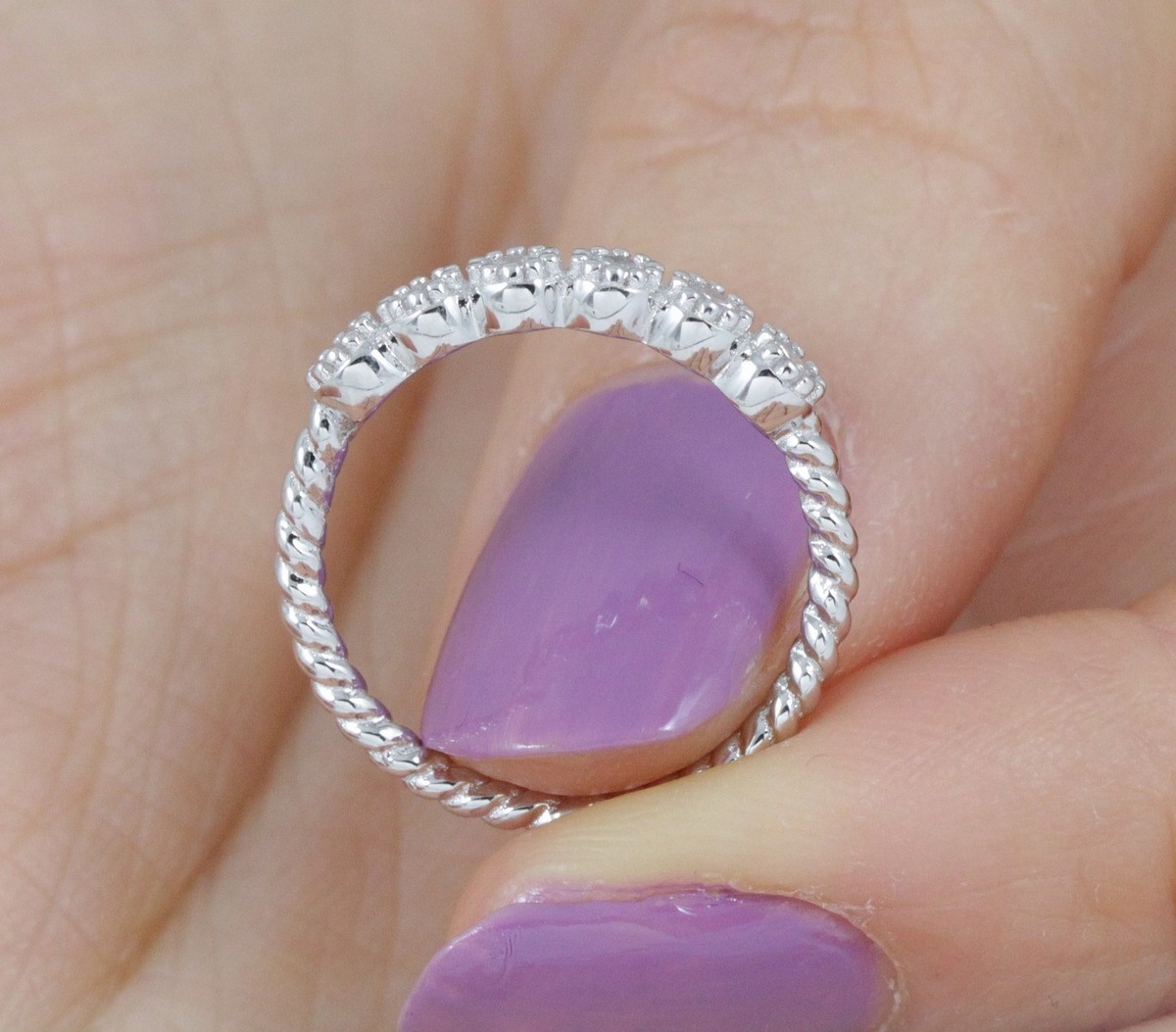 Sterling Silver Skinny 6-Stone Cz Knuckle Midi Band Ring Sterling Silver Skinny 6-Stone Cz Knuckle Midi Band Ring