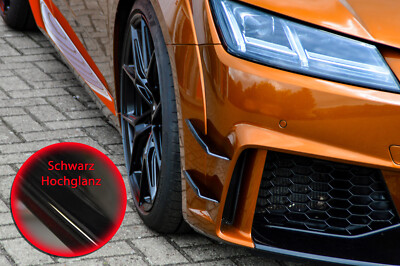4 tlg. Spoilerecken Flaps Luftführung  aus ABS für Audi TT RS 8S Schwarz Glanz