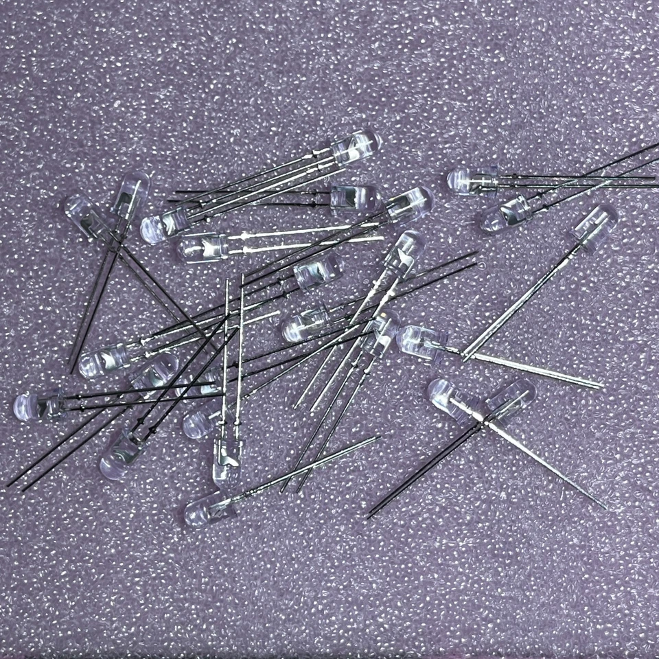 25 Pieces 5 mm Red Single Colorless-Transparent Agilent Through Hole LED's HLMP - Image 2 of 3