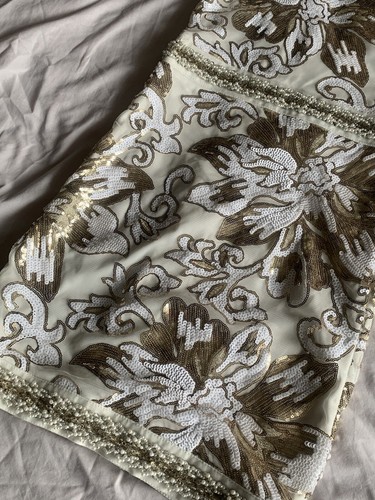 Gorgeous Embellished sequin/beaded dress PLT uk Size 6 gold/cream - Picture 7 of 11