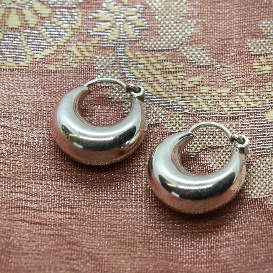 Kleine Creolen Sterling Silber 925 Ohrringe Kreolen Ohrhänger Klein J - Bild 2 von 3