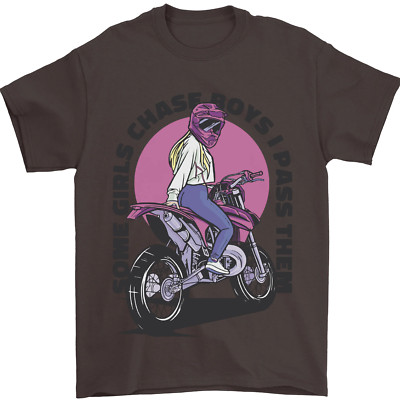 Some Girls Chase Funny Biker Motorcycle Mens T-Shirt 100% Cotton