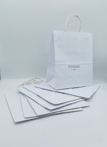 x8 FOSSIL White Paper Gift Bags -8.25” x 10.5” - Picture 2 of 3