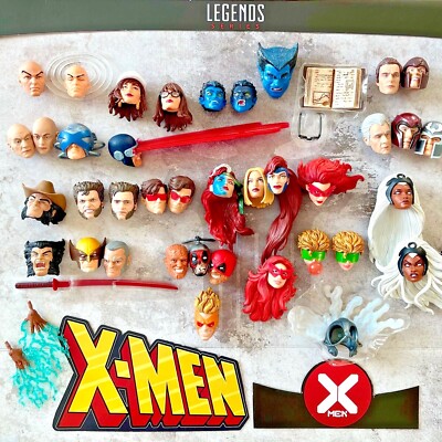 Marvel Legends X-men Deadpool Wolverine Professor X Storm Jean Grey head UPICK!