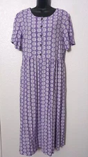 BLAIR Knit Scoop Neck Dress w/Pockets, Size Med Purple Pleated NEW!!