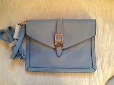 Women's Blue  Faux Pebble Leather Large Capacity Crossbody / Wristlet NWT