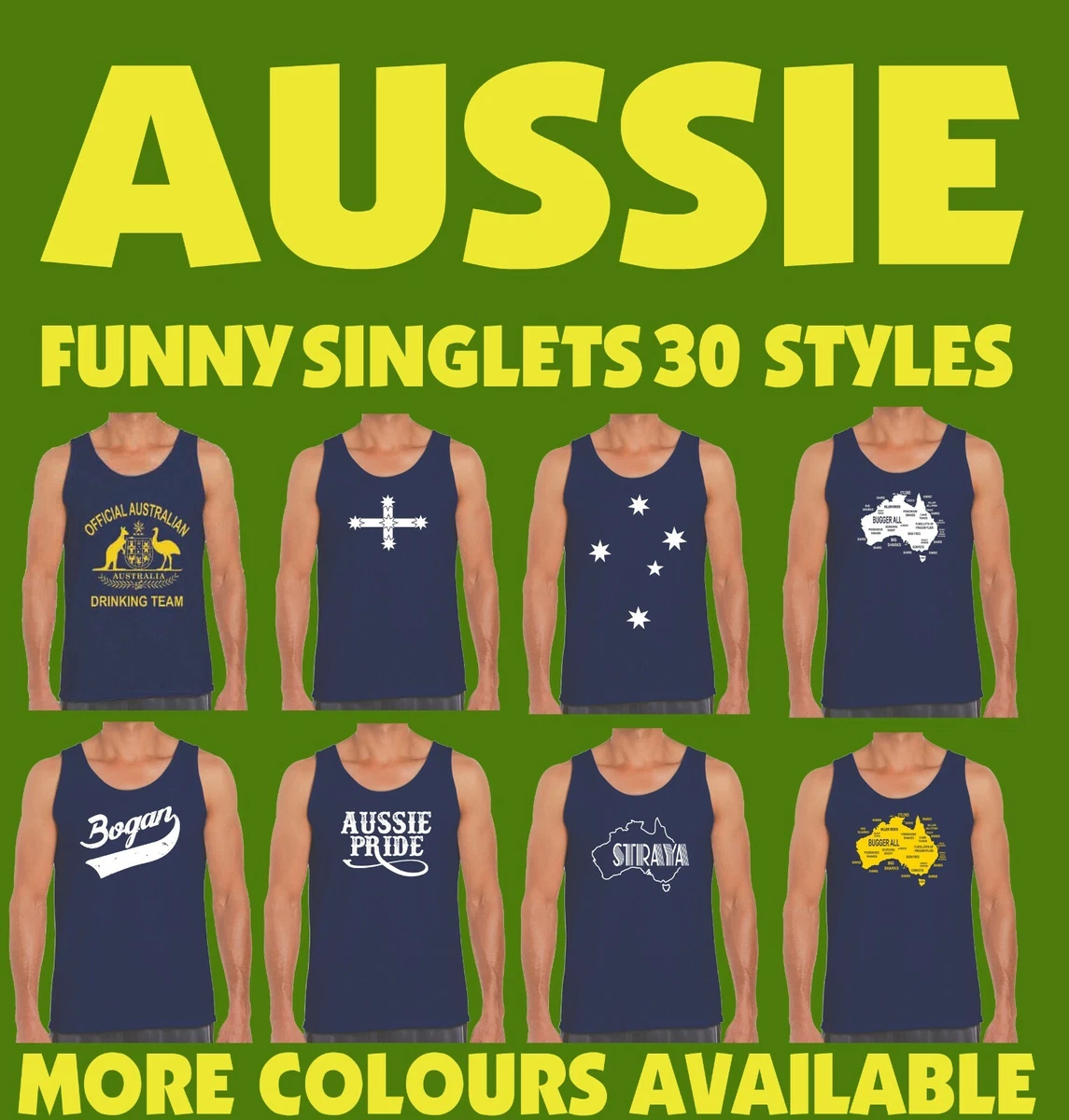 Funny Mens Singlets Aussie Australian Men s Australia Day Navy Avail T shirts
