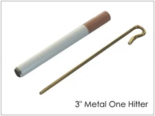 3" Metal One Hitter Pipe-Cigarette Style-.25" Thin Model