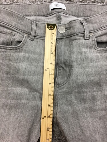 LOFT Outlet Skinny Jeans Womens Size 6 Gray Denim Raw Hem - Picture 10 of 15