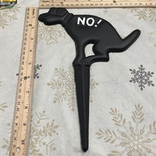 Dog No Poop Sign Cast Iron Yard Sign Warning Stay Off Lawn STOP Neighbor Animals