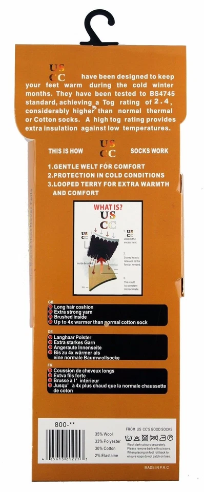 1 Pairs Womens Winter Warm Thermal Heavy Duty Merino Lambs Wool Socks Size 9-11 - Image 3 of 4