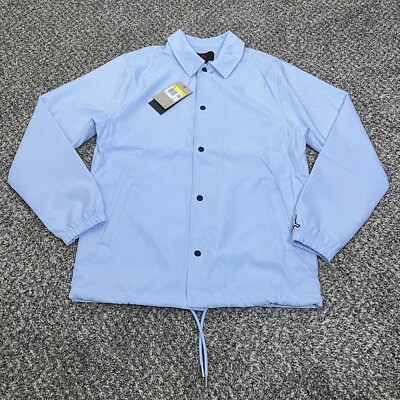 Nike Jordan Essentials Mens S Coaches Snap Button Jacket Ice Blue DV7616 LS $120