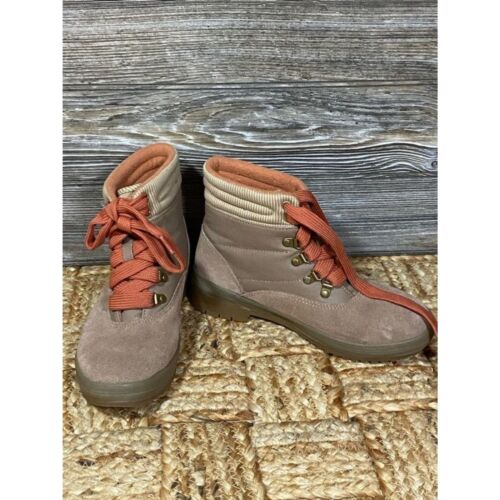 Keds Caramel Suede & Splash Twill Camp Boots Size 7 WORN ONCE WH65275 - Picture 1 of 6