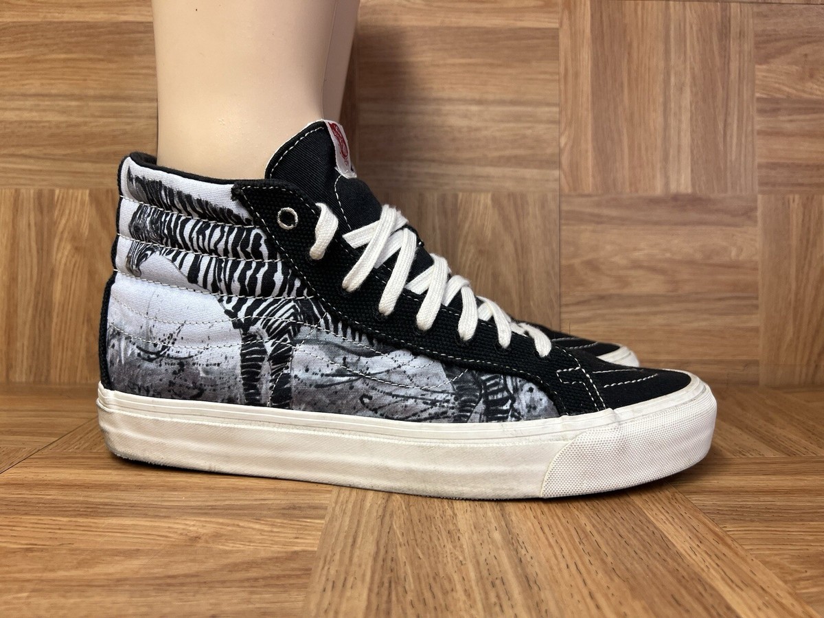 RARE🔥 Sz 11.5 - VANS SK8-Hi Ralph Steadman Zebra Print OG Striped