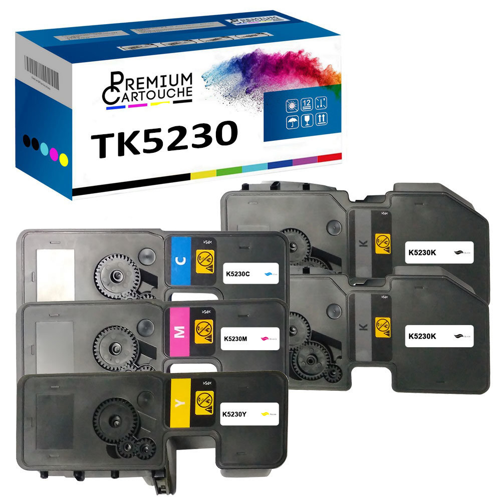 Toner TK5230 Kyocera compatible : lot de 5 recharges d'encre pour imprimante laser de bureau